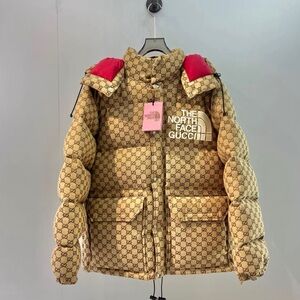 Burberry Tan and Red Puffer Jacket